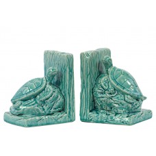 Urban Trends Ceramic Sea Turtle Bookend Gloss Turquoise URT4595